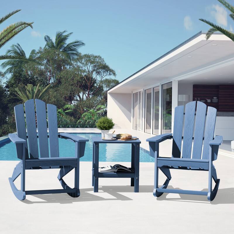 HDPE All Weather Patio Rocking Chair with Wide Armrest