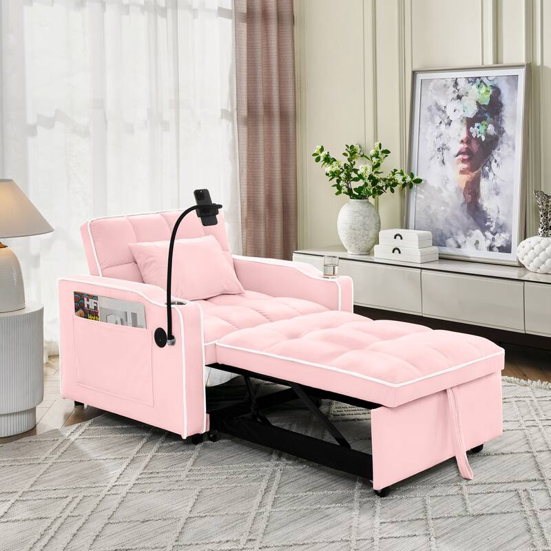 Anmytek 3-in-1 Convertible Sleeper Chair Sofa Bed with Multi-Pockets - Folding Sofa Bed