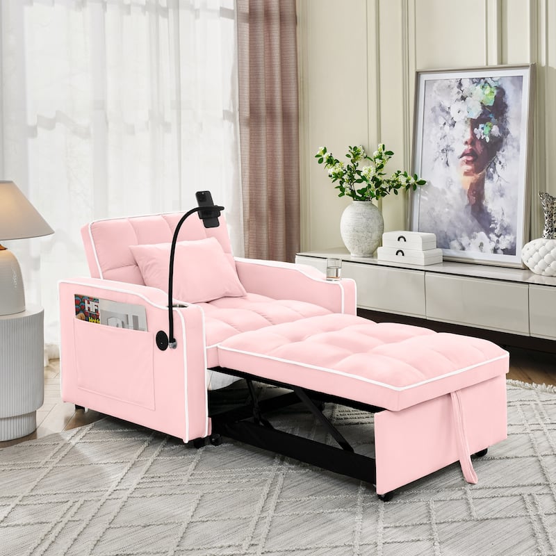 Convertible Sleeper Chair Sofa Bed Adjustable Pull Out Sleeper Chair Bed