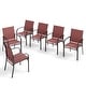 preview thumbnail 12 of 19, MAISON ARTS 4/6 Pieces Patio Dining Chairs, 3-Color Outdoor Textilene Dining Chairs Red-6 Pieces