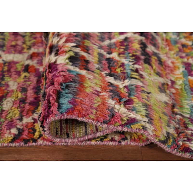 Trellis Moroccan Oriental Area Rug Hand-Knotted Wool Carpet - 6'1" x 9'6"