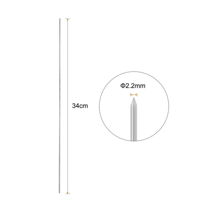 50pcs Kebob Skewers 33cm x 2.2mm Round BBQ Grill Sticks - 33cm x 2.2mm - Silver
