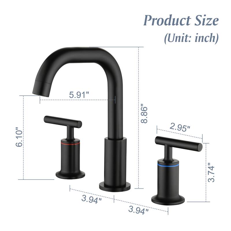 Topcraft 3 Colors 2-Handle Widespread Bathroom Sink Faucet