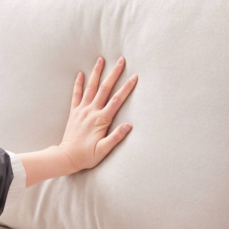 Modular L-Shaped Sectional Sofa with Movable Ottoman, 5 Seat Corner Couch with Throw Pillows, Comfy Cloud Upholstered Sofa