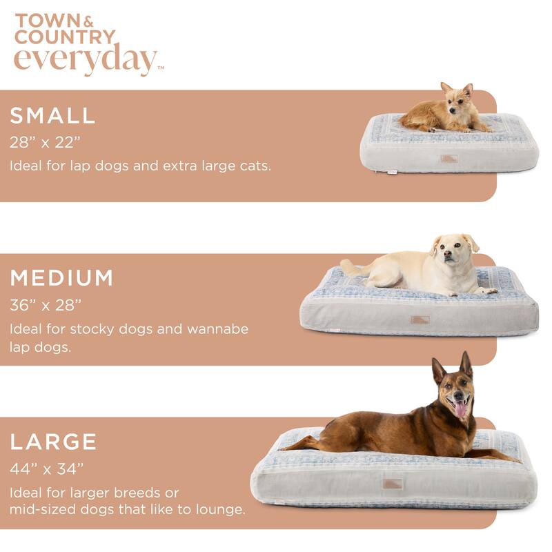 TOWN & COUNTRY EVERYDAY CuddleTown Medallion Pillow Crate Mat Pet Bed