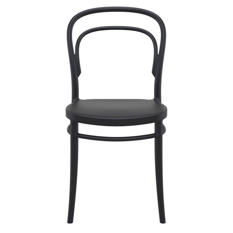 33.5" Black Patio Armless Stackable Dining Chair