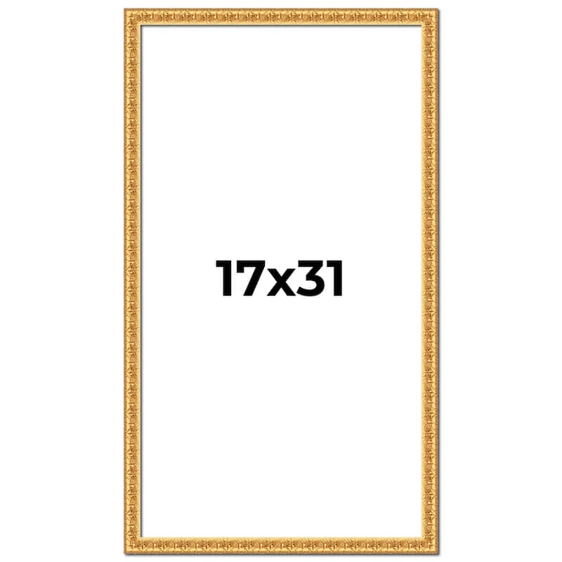 17x31 Frame Gold Real Wood Picture Frame Width 1 inches | Interior