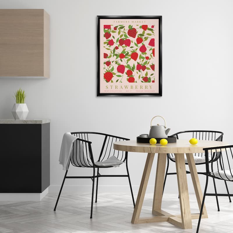 Stupell Strawberry Gallery Print Framed Floater Canvas Wall Art Design By Kamdon Kreations