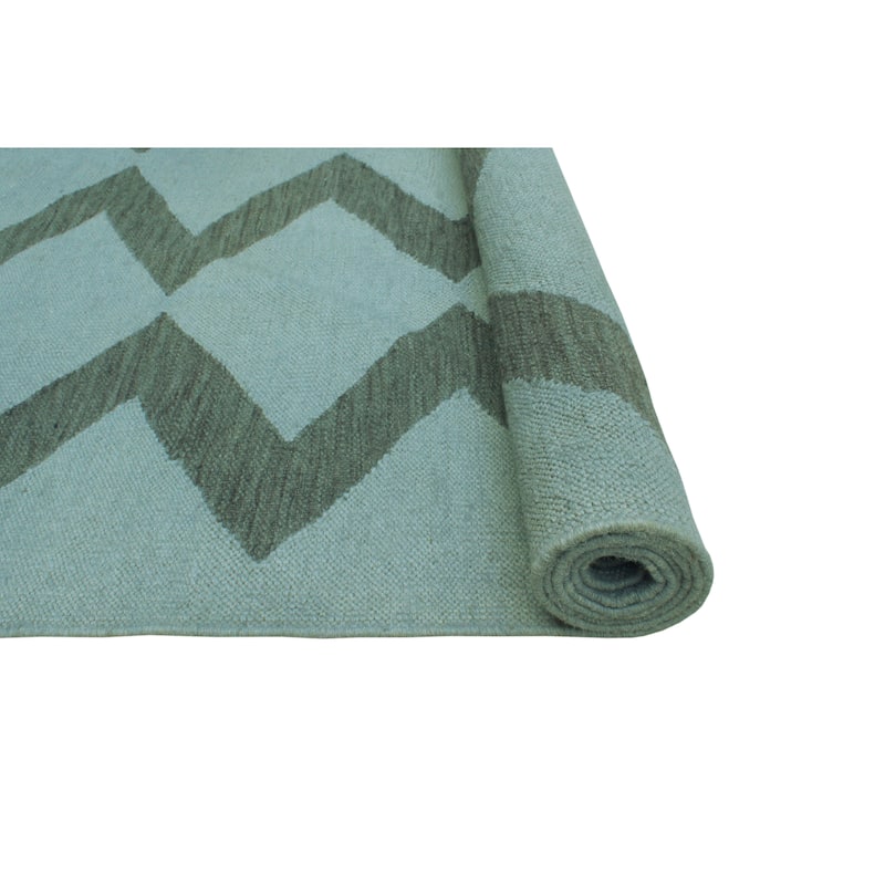 Noori Rug Overdyed Flatweave Amber Grey/Drk. Grey Rug - 6'9" x 8'5"