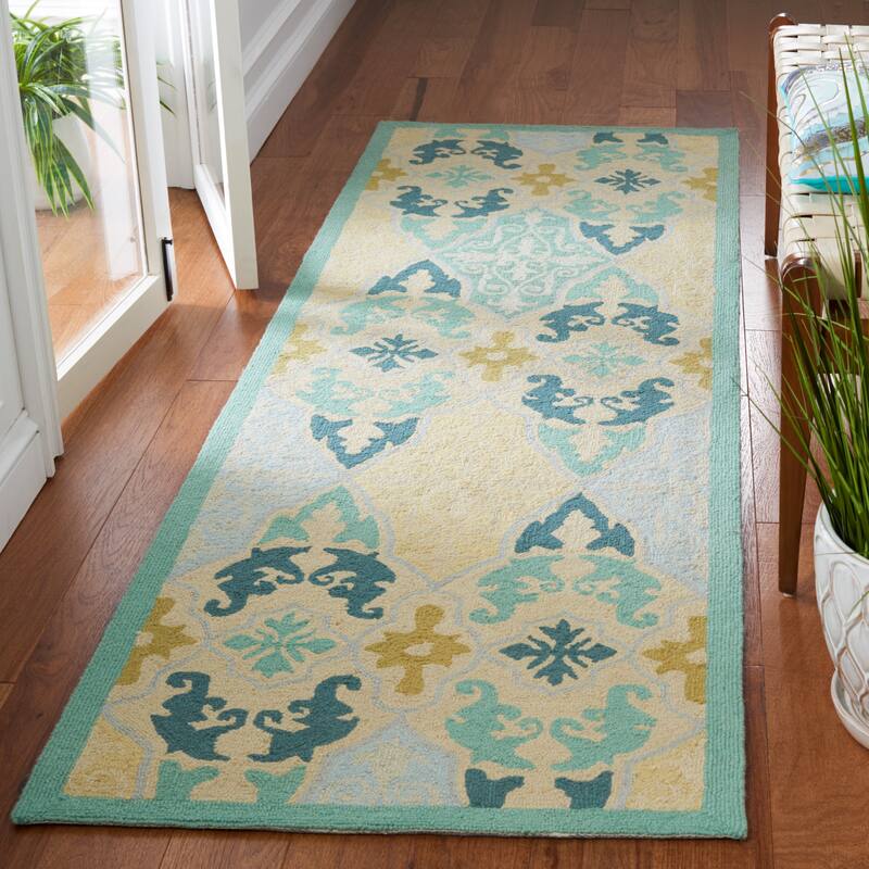 SAFAVIEH Handmade Chelsea Sabrija French Country Wool Rug - 2'6" x 8' Runner - Multi