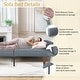 preview thumbnail 29 of 31, 68 in. Soft Convertible Sofa Bed with Adjustable Backrest and Solid Wood Legs