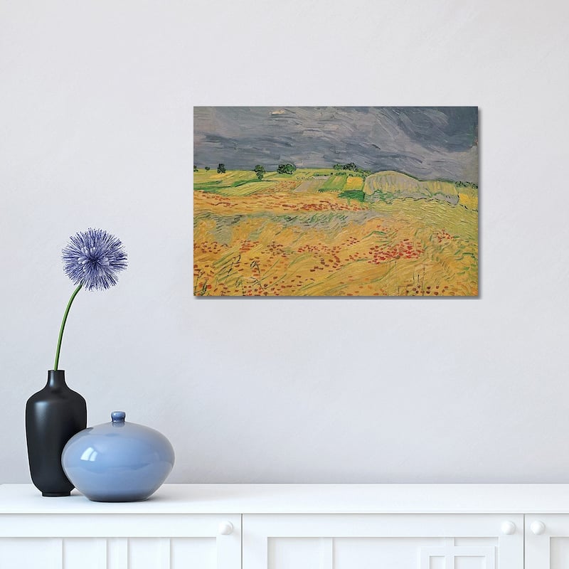 iCanvas "Plain at Auvers, 1890 " by Vincent van Gogh Canvas Print - 12x18x1.5