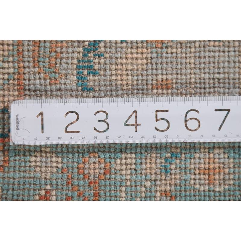 Light Blue Oushak Vegetable Dye Accent Rug Handmade Wool Carpet - 1'11"x 4'0"