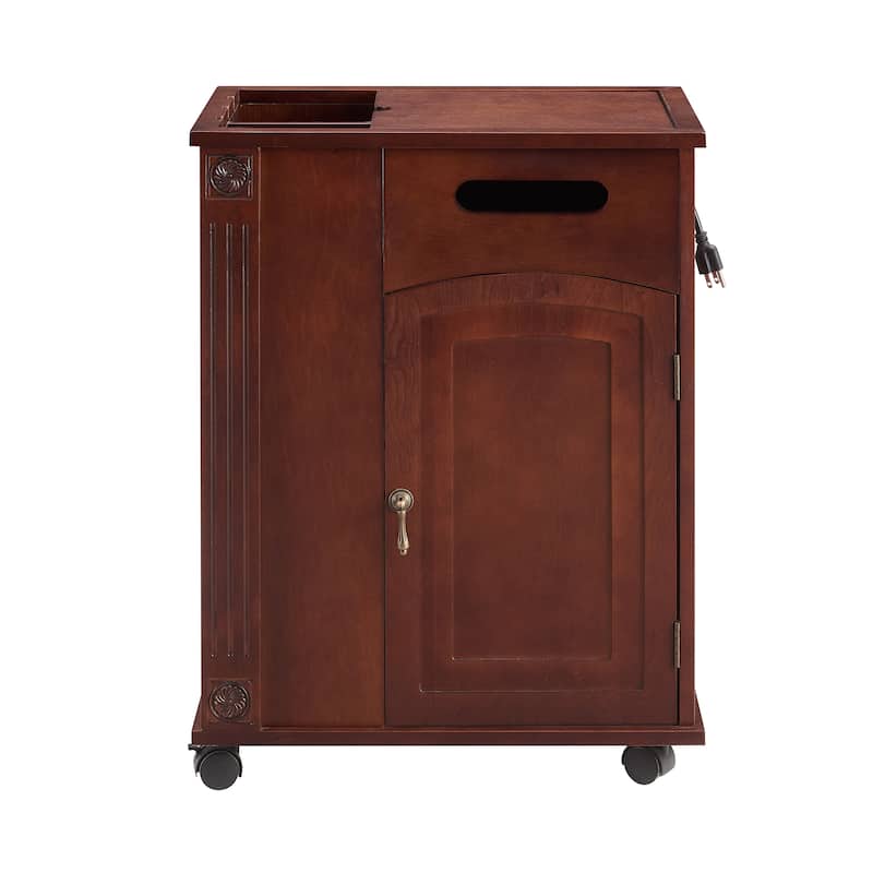 Traditional End Table with Charging Station and Storage, Ideal for Bedroom and Living Room