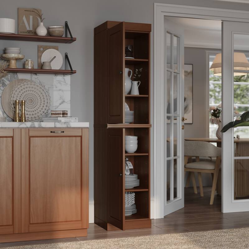 Palace Imports 100% Solid Wood Pantry Cabinet, Adjustable Shelves, 16.5" Wide, 71.5" Tall