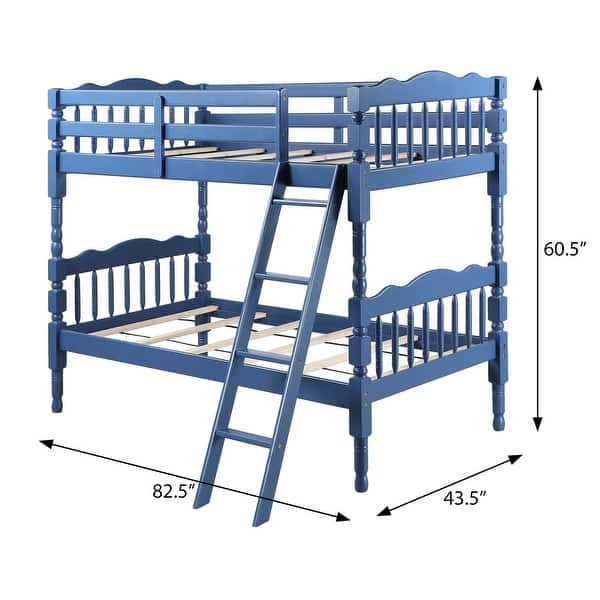 dimension image slide 1 of 3, Colony Twin Over Twin Bunk Bed with Right Facing Ladder