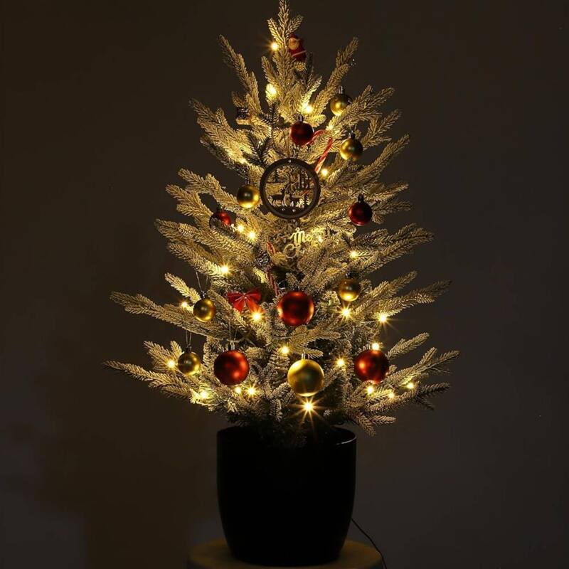 3 Ft Pre-Lit Christmas Tree with Lights for Home, Office - N/A