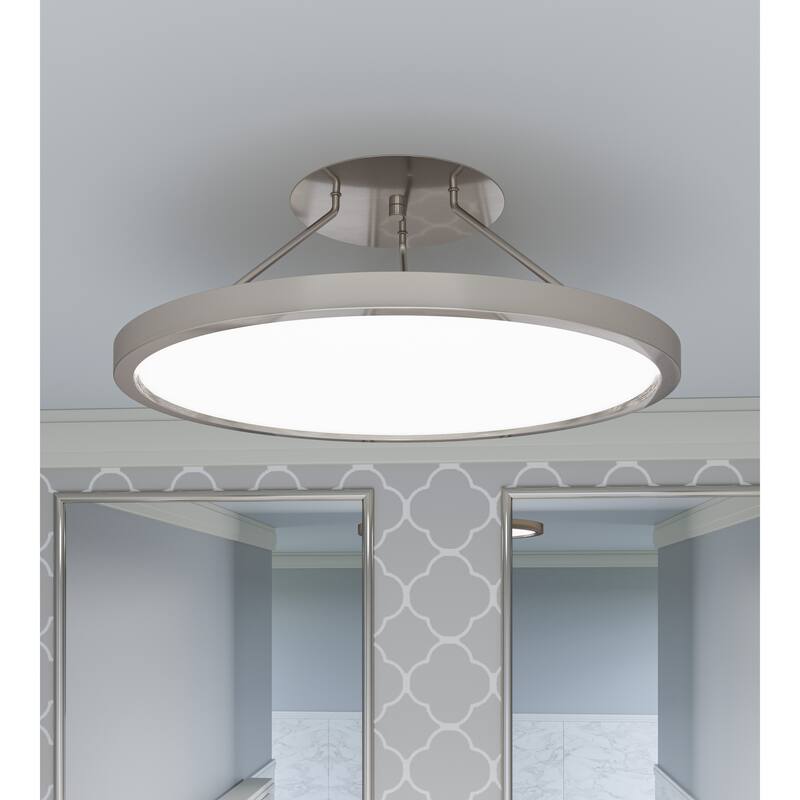 Outskirts Integrated LED Brushed Nickel Semi-Flush Mount - Brushed Nickel