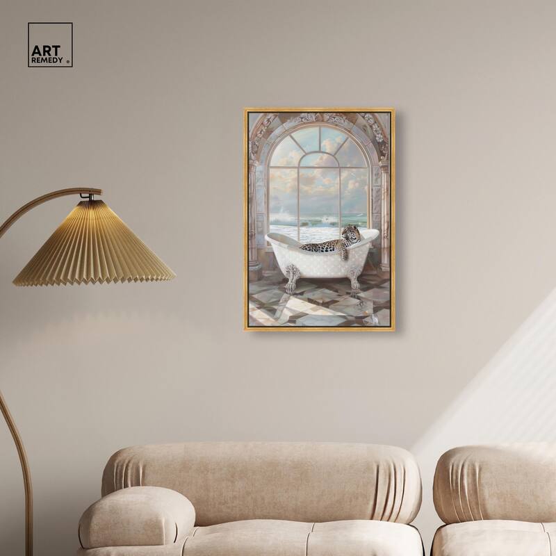 Jaguar Arch Bathroom Glam Canvas by Art Remedy