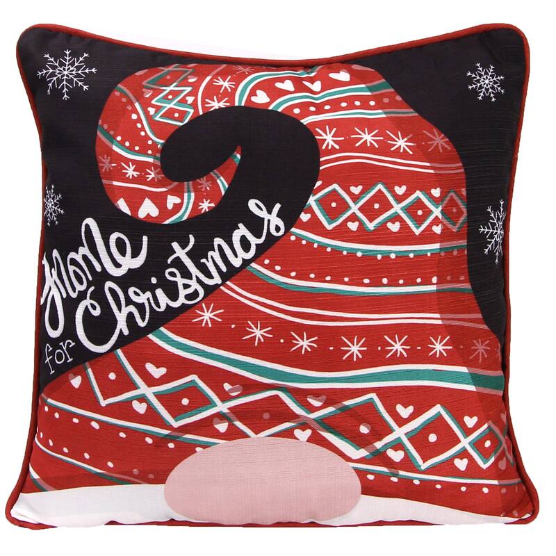 18" x 18" Holiday Reversible Indoor Throw Pillow with Welt