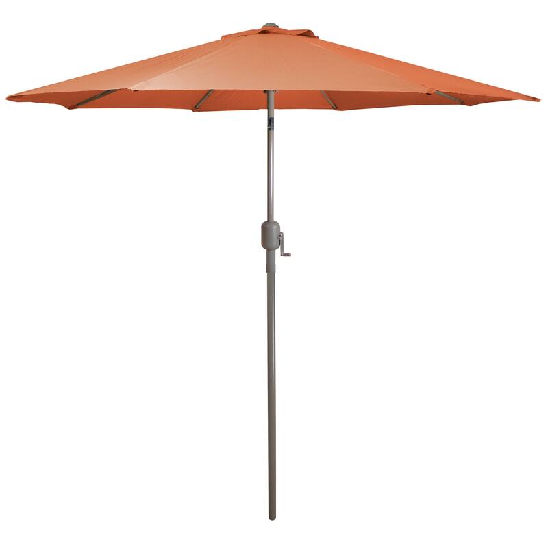 9ft Outdoor Patio Market Umbrella with Hand Crank and Tilt - Orange