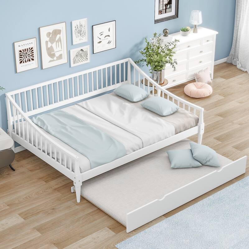 Full Size Daybed with Trundle and Support Legs Bed Bath & Beyond