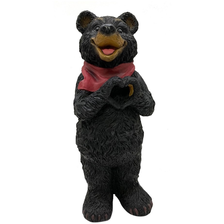 Design House 395814 Polyresin Heart-Hands Bear Indoor/Outdoor Statue