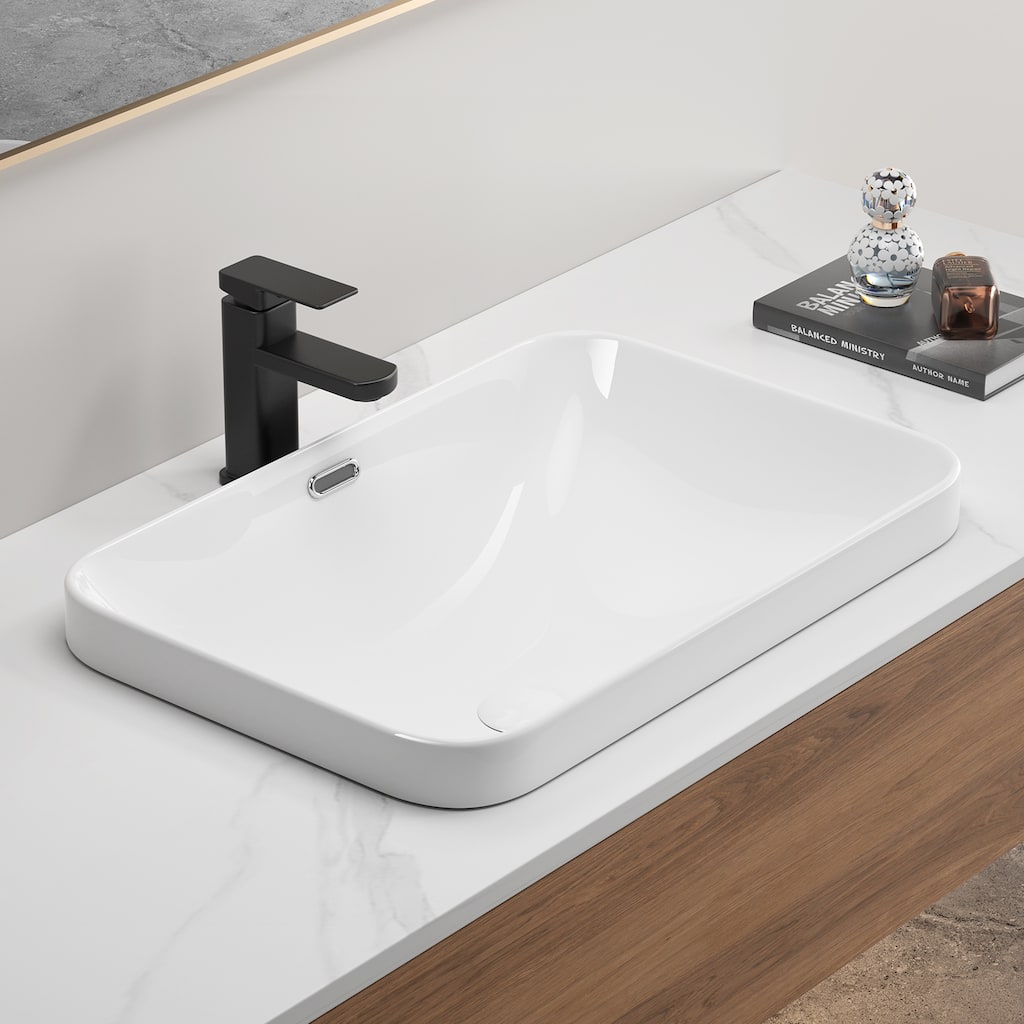 GDFStudio - Oliver Seamless Undermount Ceramic Bathroom Sink for Vanity Countertops