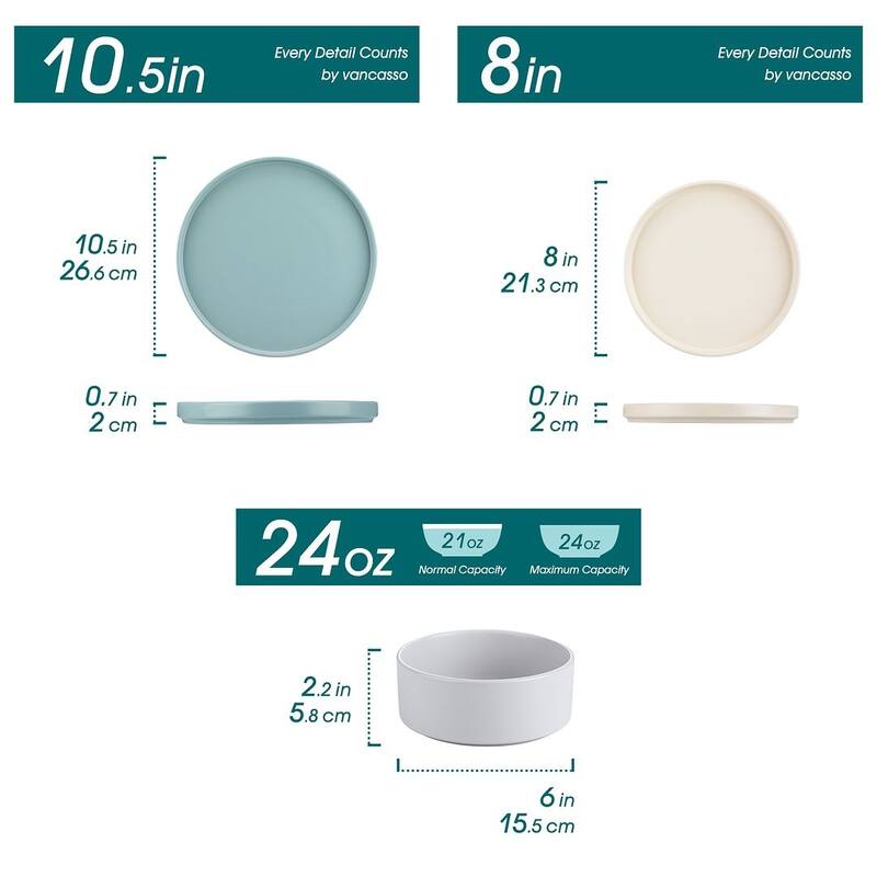 vancasso VENUS 12-Piece Matte Dinnerware Set, Service for 4