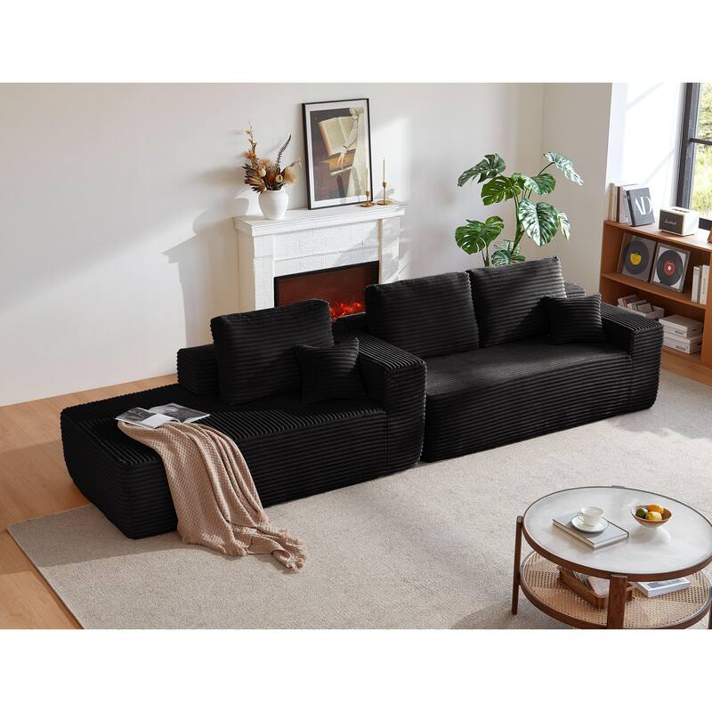 104" Cloud Sectional Sofa with L-Shape Chaise and Side Pockets, Modern Modular Design, Deep Seating, Upholstered Couch