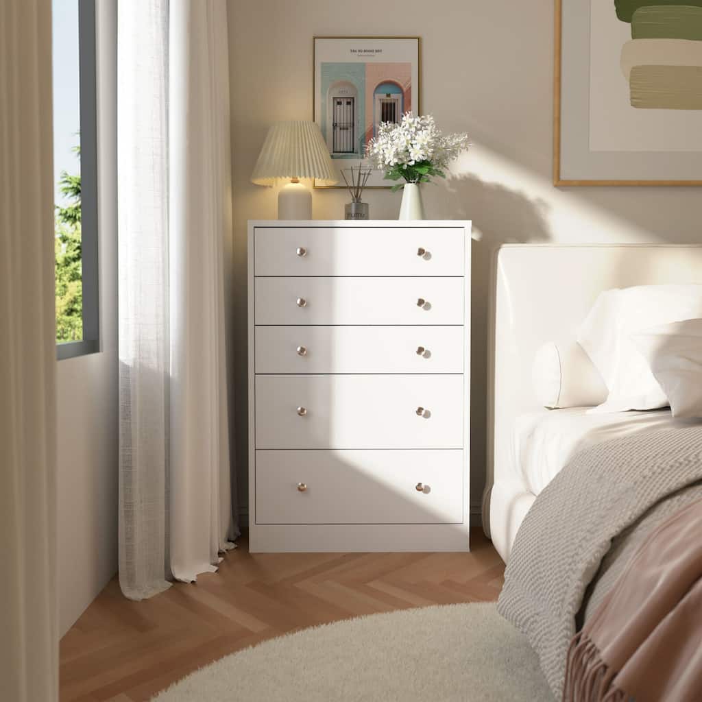 VEIKOUS 31.5''W 5-Drawer Chest of Dresser Storage Clothes Organizer for Bedroom