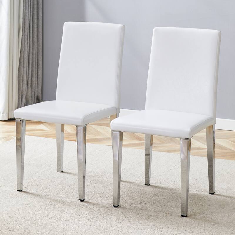 Set Of 2 PU Dining Chairs - Simple, Versatile & Comfortably Paired