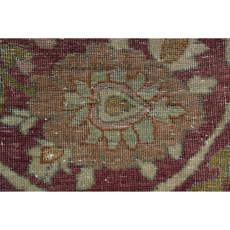 Hand Knotted Oriental 100% Wool Carpet Traditional Floral Navy Blue & Blues Tabriz Area Rug - 16' 0'' X 11' 2''