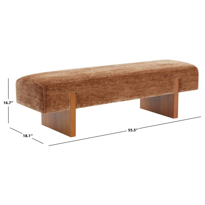 SAFAVIEH Couture Kandiss Mid-Century Modern Bench - 56"W x 18"D x 17"H