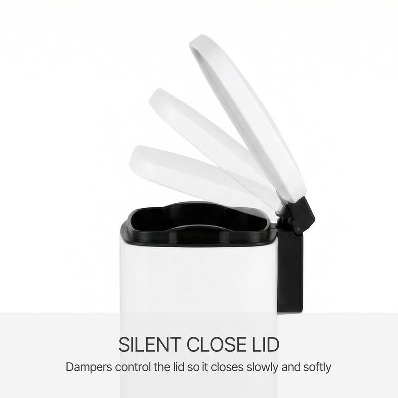 Innovaze 1.3 Gal./5 Liter Rectangular Step-on Trash Can for Bathroom and Office