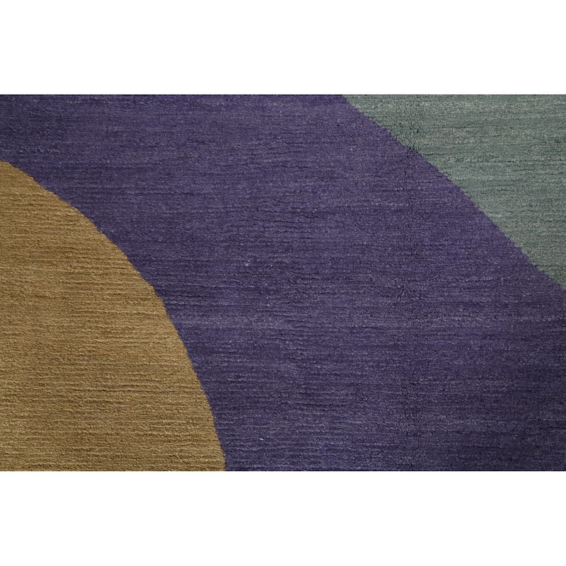 Vegetable Dye Abstract Nepalese Oriental Area Rug Handmade Wool Carpet - 6'2" x 9'3"