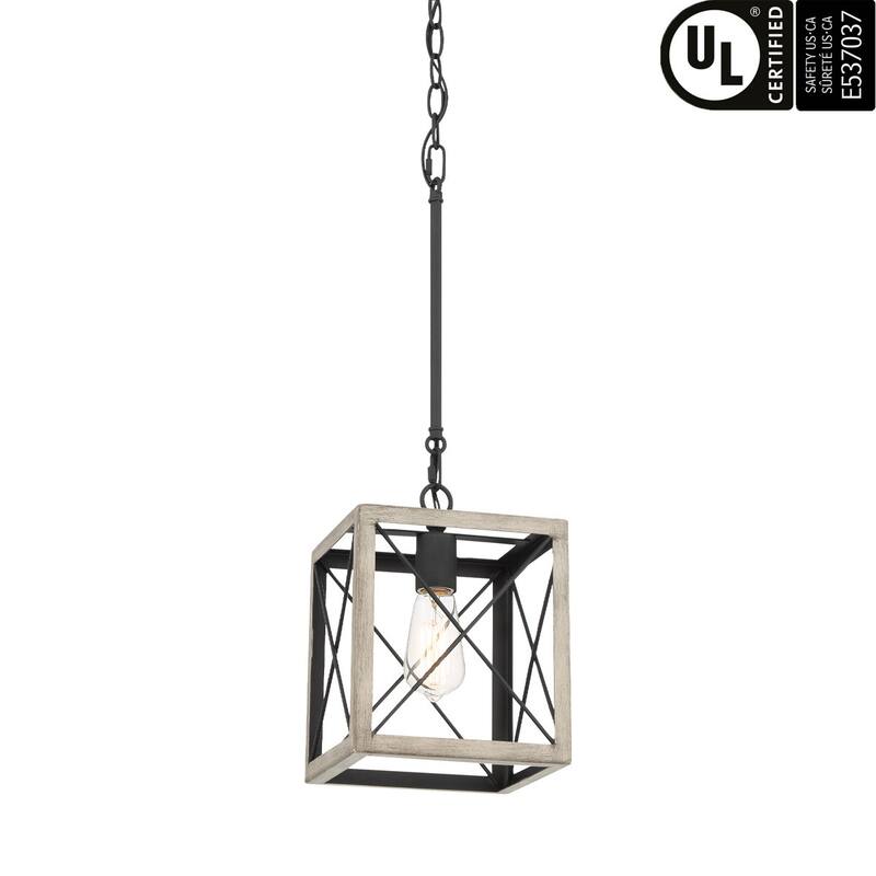Acroma 1-light Farmhouse Rustic Rectangle Kitchen Island Pendant Light - 8 inches