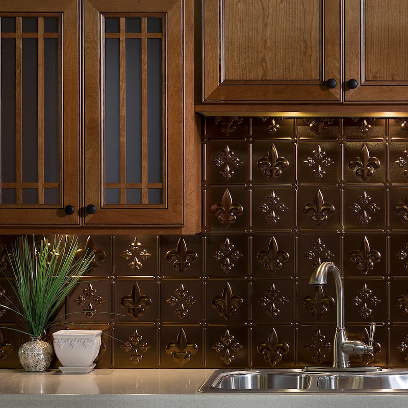FASÄDE Fleur de Lis Decorative Vinyl Backsplash Panel