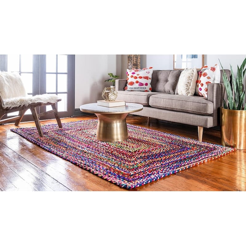 Braided Slin Collection Area Rug - 9'x12' - Multi