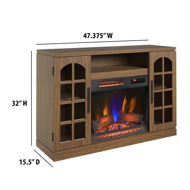 duraflame® Electric Fireplace TV Stand for 55 Inch TVs, Natural Walnut