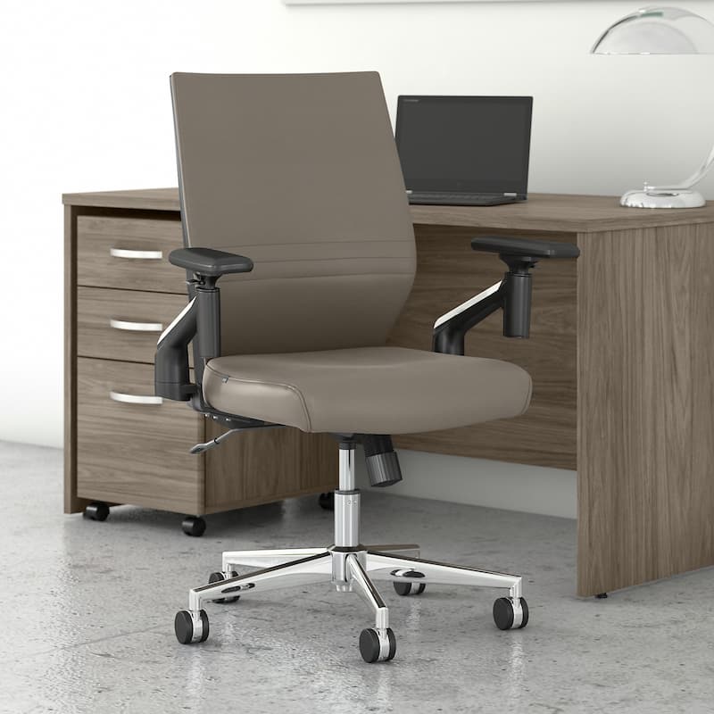 Laguna Mid Back Leather Office Chair by Bush Business Furniture