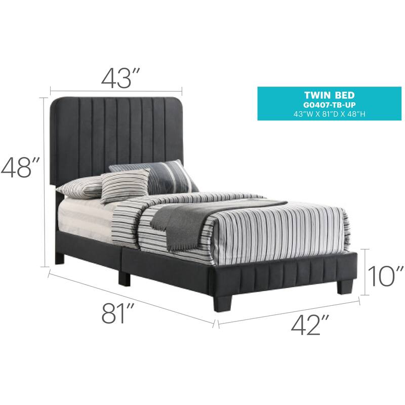 Black Twin Bed with Contemporary Transitional Frame, Durable Build and Bold Finish for Stylish Bedroom Spaces