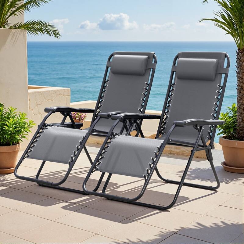 Homall Patio Zero Gravity Chair Lawn Lounge Chair with Pillow Set of 2