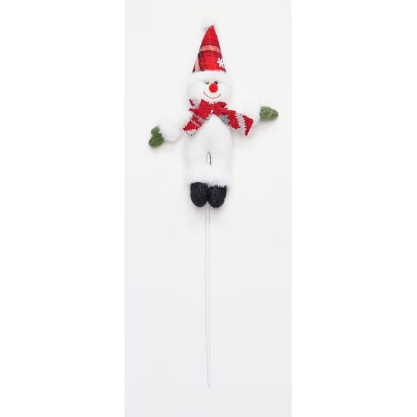 slide 2 of 3, 9" Christmas Snowman on 11" Pick, Set of 6 - 9