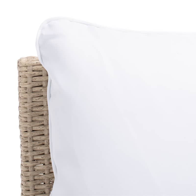 SAFAVIEH Outdoor Patio Furniture Jesvita Demilune Half-Moon Wicker Patio Set