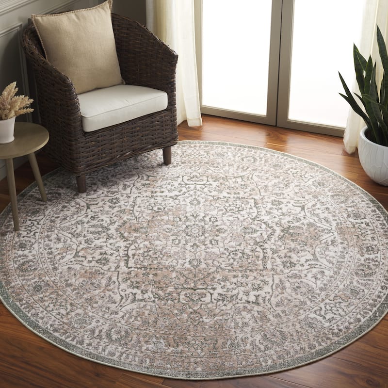 SAFAVIEH Orchard Dosia Vintage Rug - 6'7" Round - Green/Ivory