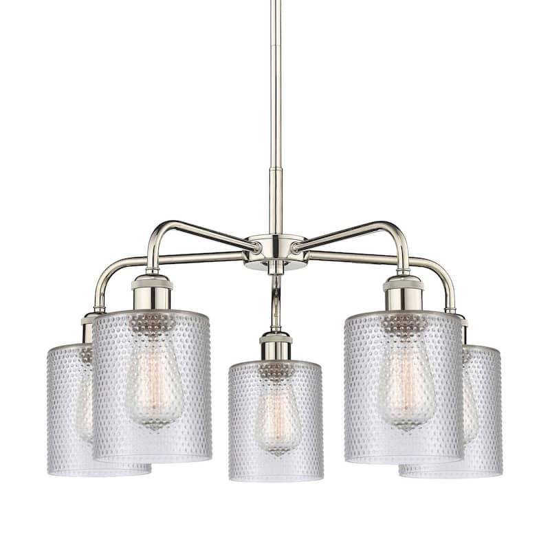 Innovations Lighting 516-5CR-15-23 Cobbleskill Chandelier Cobbleskill - Polished Nickel / Clear