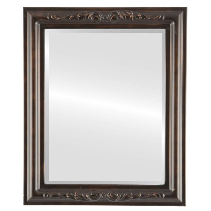 Florence Framed Rectangle Mirror in Rubbed Bronze - Antique Bronze