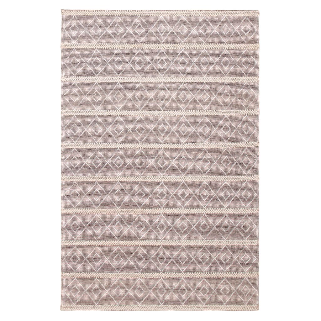 ECARPETGALLERY Braid weave Sienna Taupe Wool Rug - 6'0 x 9'0