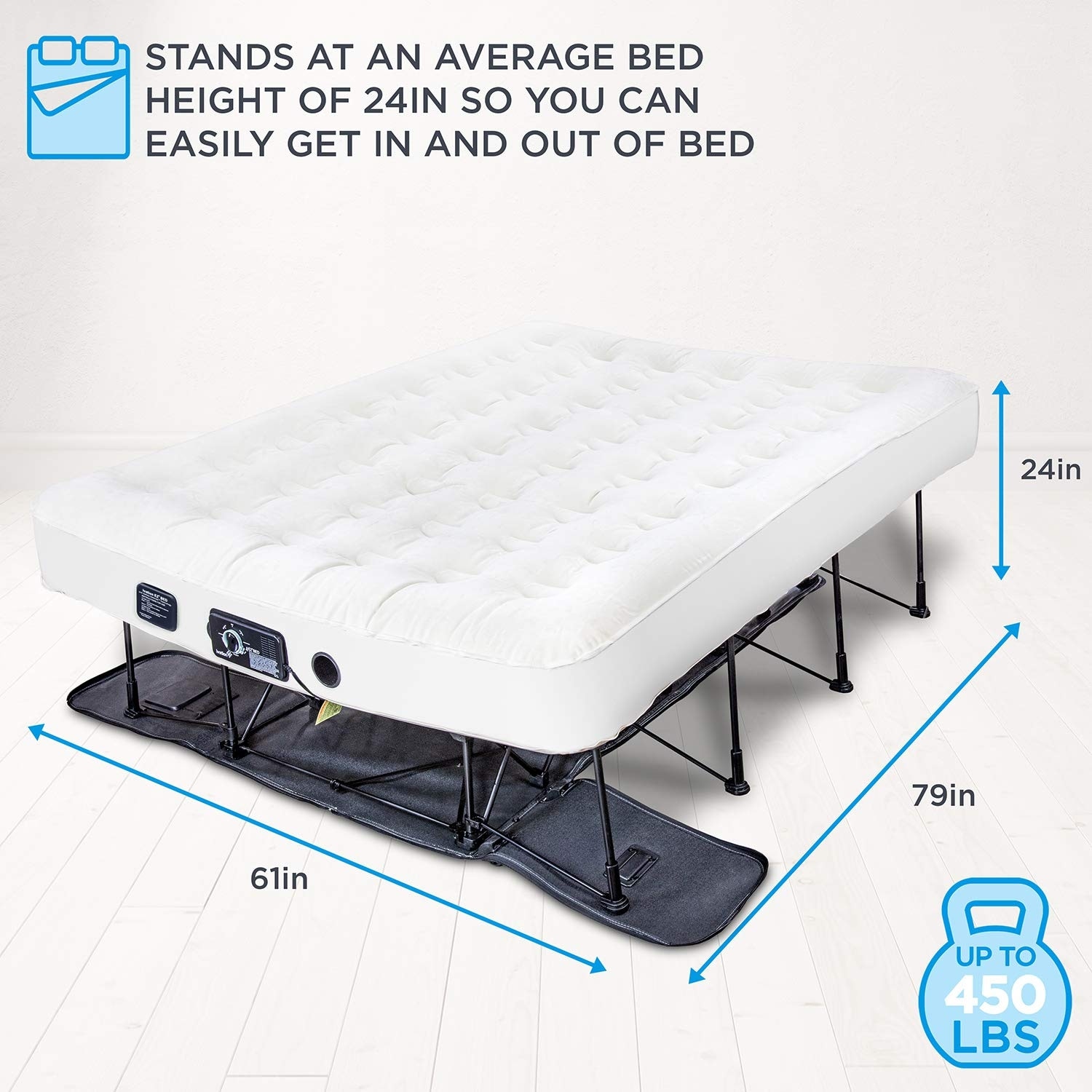 Ivation EZBed Air Mattress With Frame And Rolling Case Overstock